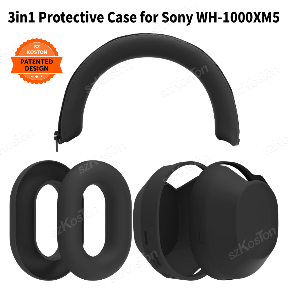 Sony Headphone Wh-1000Xm5 - 3-em-1 capa protetora de silicone para