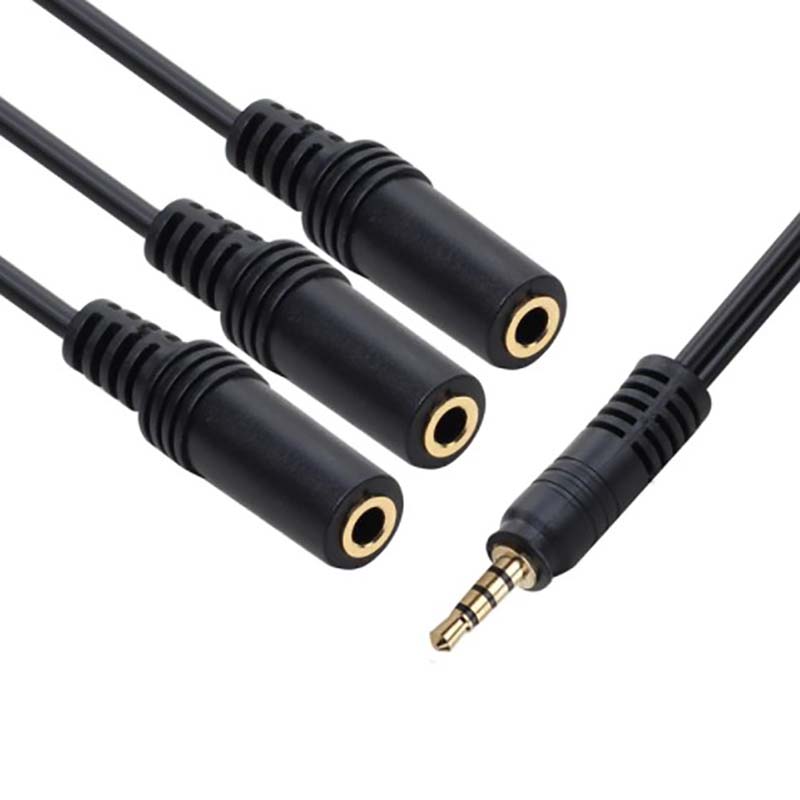 Earphone Splitter Jack - Adaptador Divisor de Áudio Auxiliar de