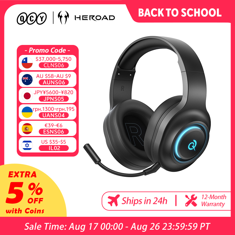 Gaming Headset Rgb - Fone QCY de ouvido gamer Heroad