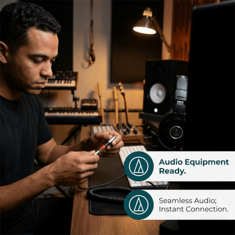 Audio Technica Headphone Ath-M50X - Adaptador Conversor Plug and Play de