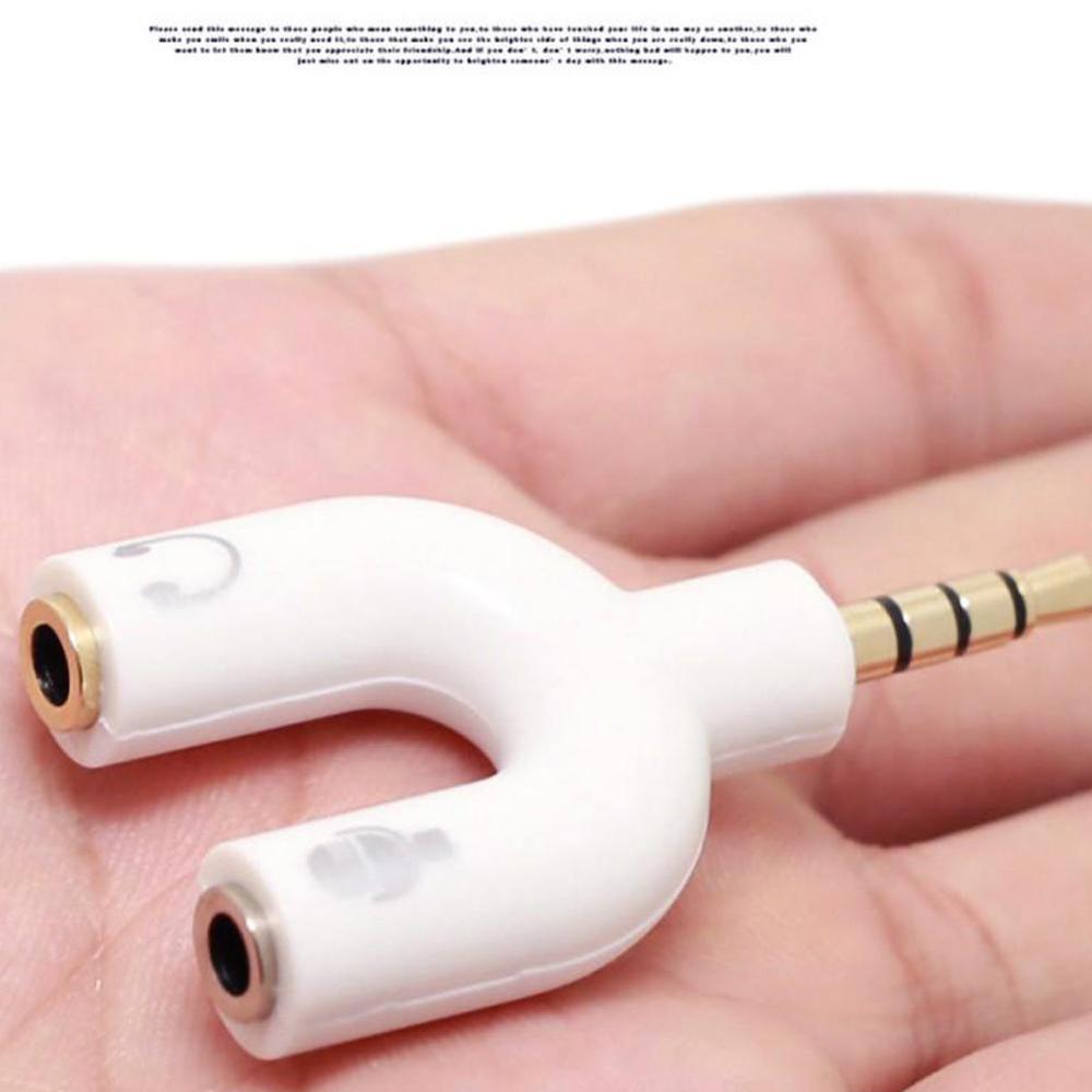 1pc duplo 3.5mm tipo u adaptad - Earphone Splitter Jack avaliação e preço